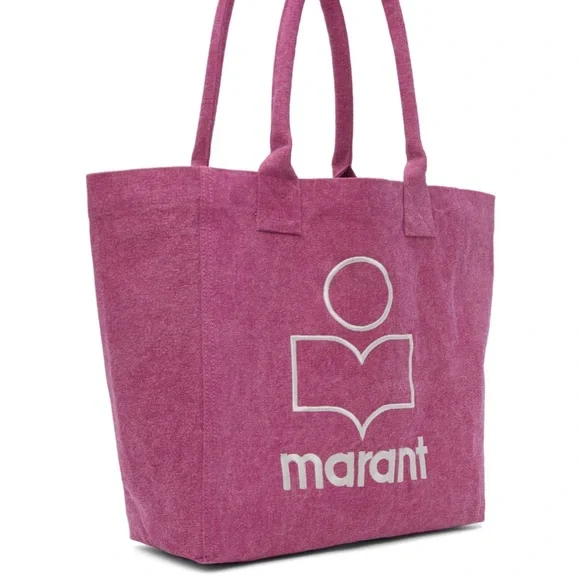 NWT Isabel Marant Yenky Small Washed Canvas Tote Bag in Pink. - Picture 4 of 7